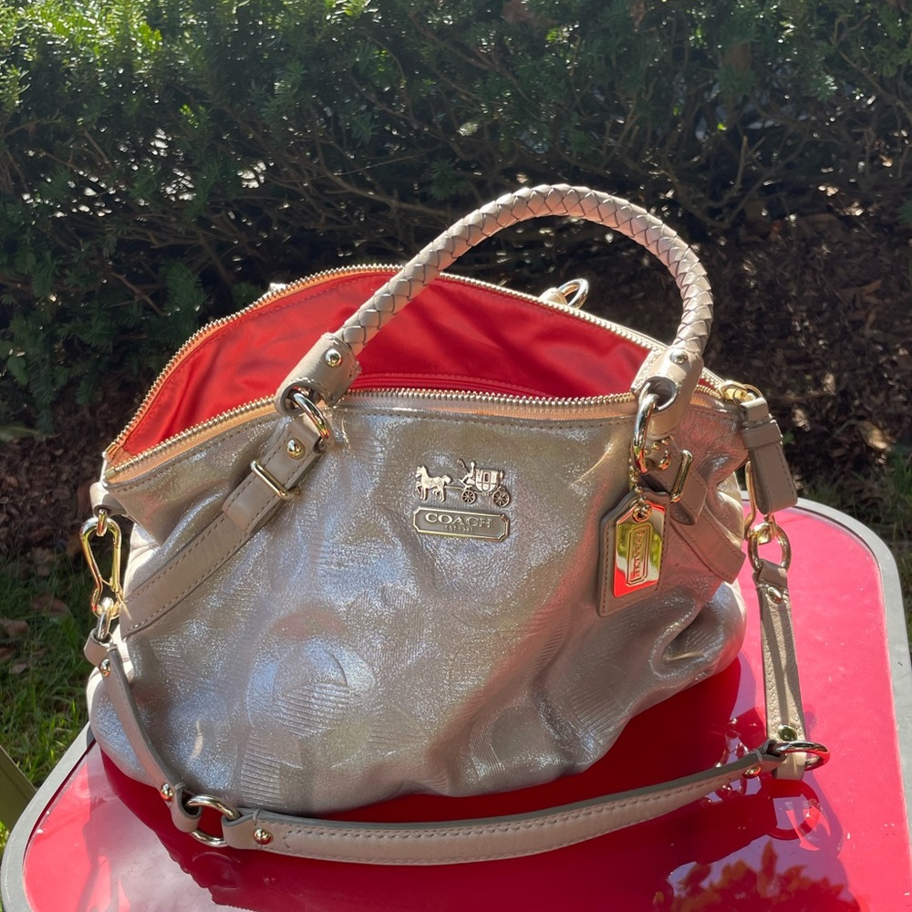 Coach Soft Champagne Metallic Purse